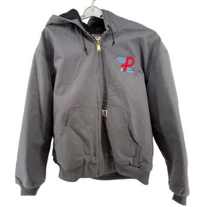 Carhartt Loose Fit Washed Duck Insulated Active Jacket Mens Grey 3XL Logo